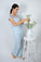 Model wearing Nora T-Shirt and Pants Set in Ice Melt with lace-detailed bamboo top and wide-leg pants