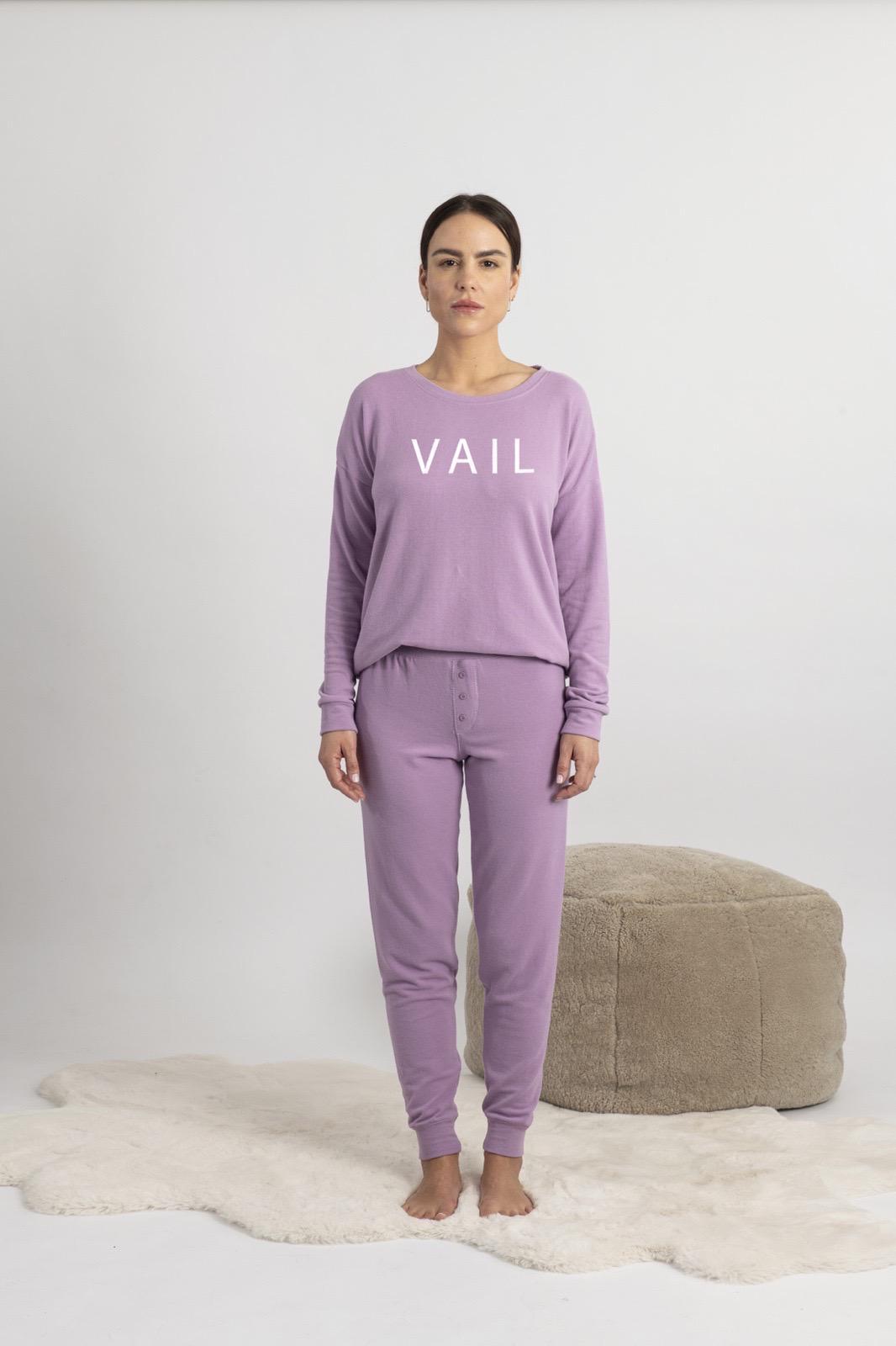 Hello from Vail long Pajama in lavender
