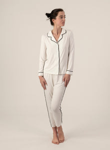 Essential slimming long pajama set in ivory