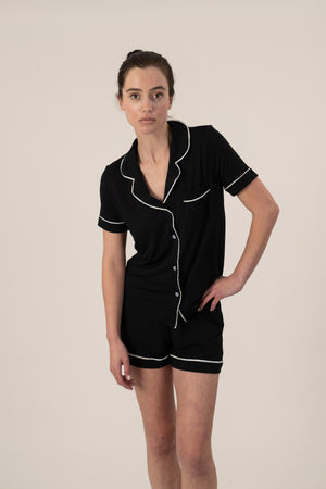 Jolene short pajama set in black