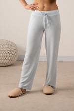 Cozy wide leg pant in morning blue