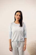 Hello from Aspen long sleeve top in morning blue