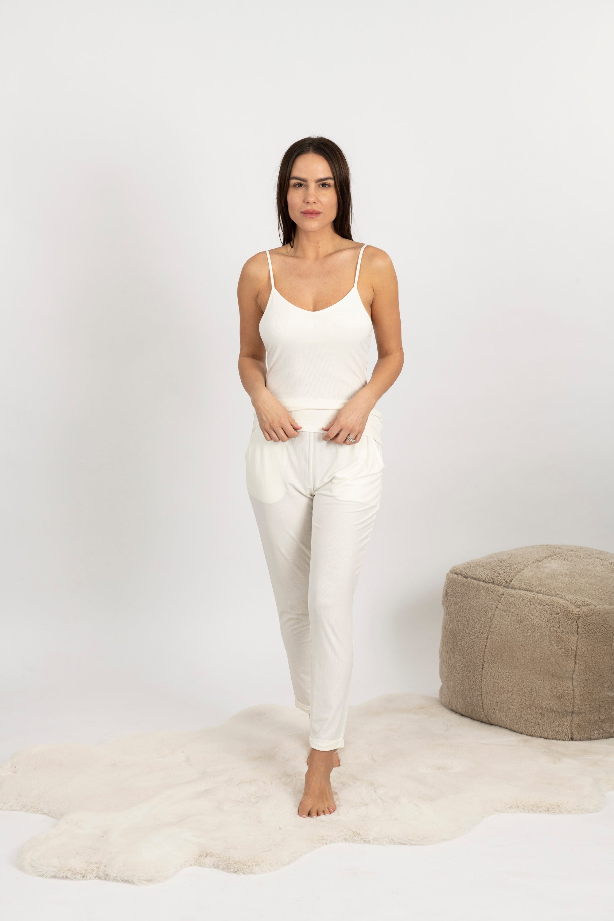 Ribbed camisole with shelf bra