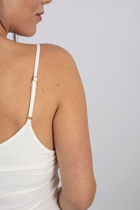 Ribbed camisole with shelf bra in ivory