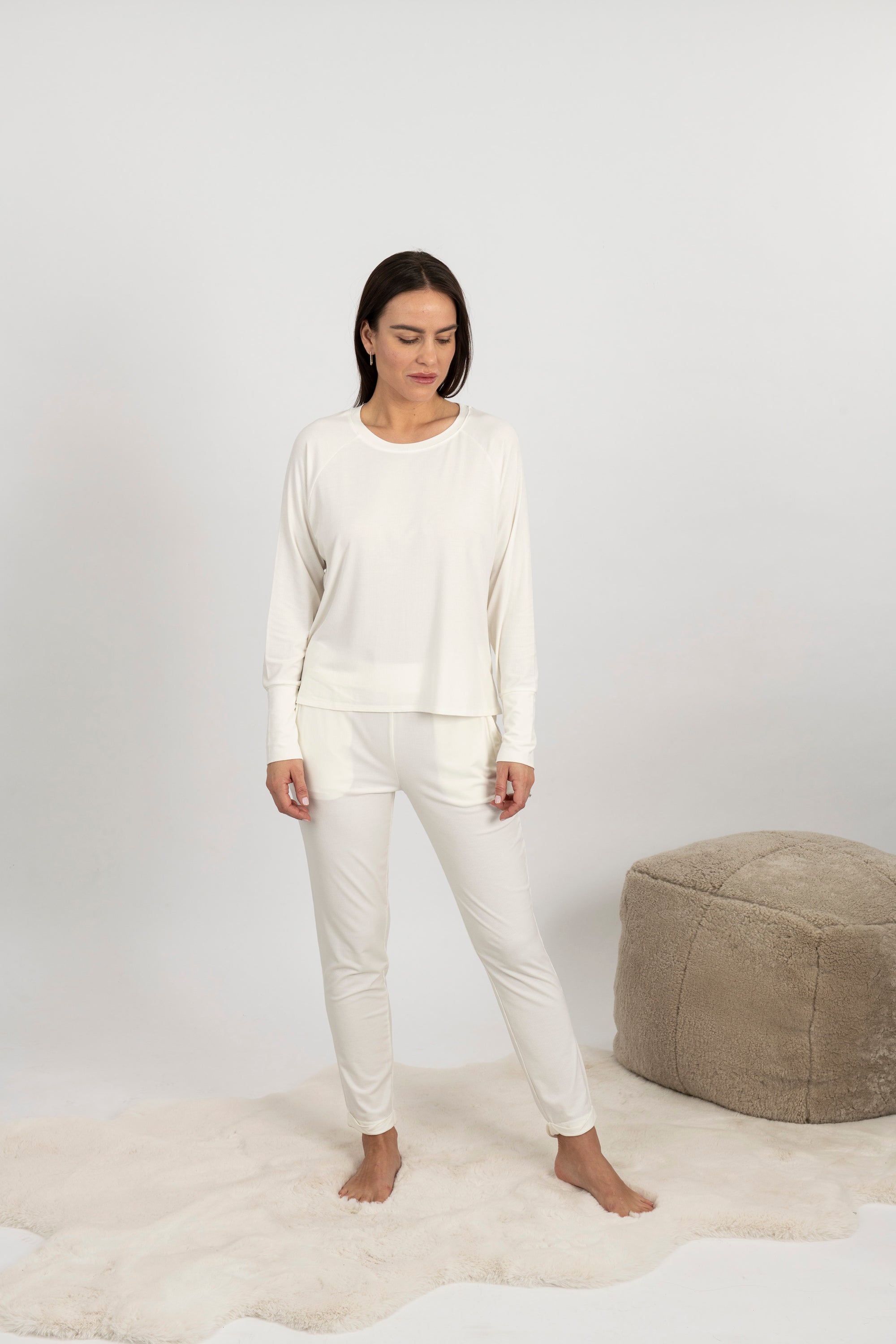 Ribbed long sleeve top